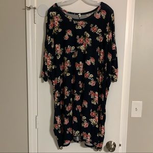 Floral Quarter Sleeved Dress